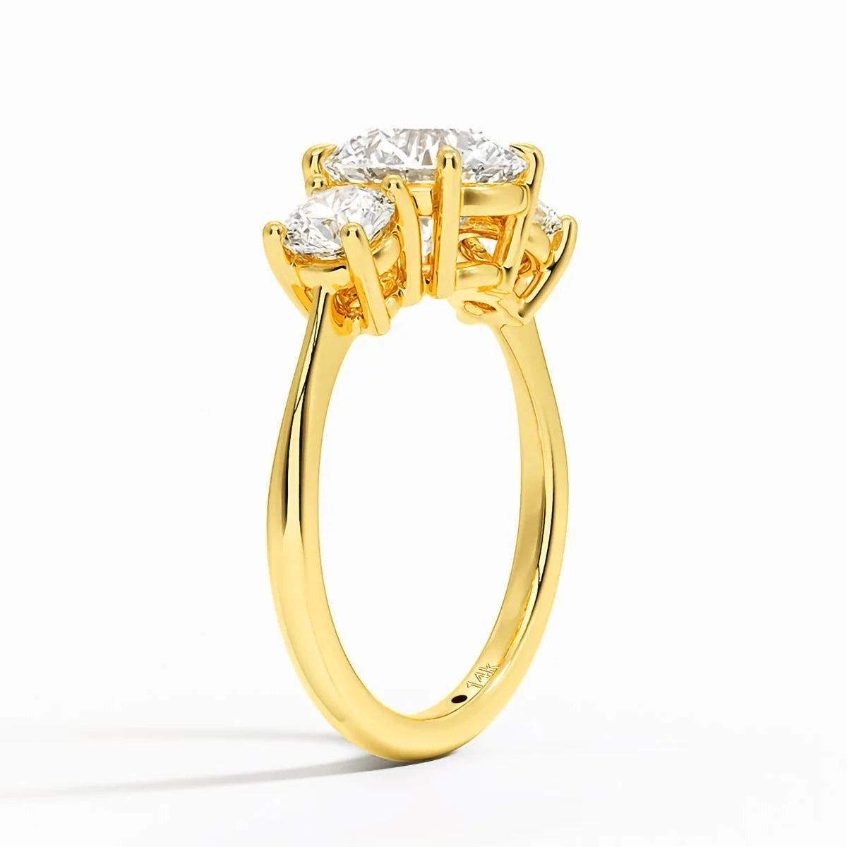 100% Real 14K Gold Engagement Rings 3ctw Moissanite Diamond Wedding Band Woman Valentine's Day Gift Hollow Gold Ring Jewelry