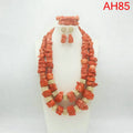 Handmade Coral Beads Jewelry Set African Ethnic Wedding Bridal Gift