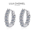 Women Wedding 18K White Gold Hoop Earrings Valentine's Day 1.8CT Moissanite Diamond Girl Friend PT950 Platinum Birthday Gift