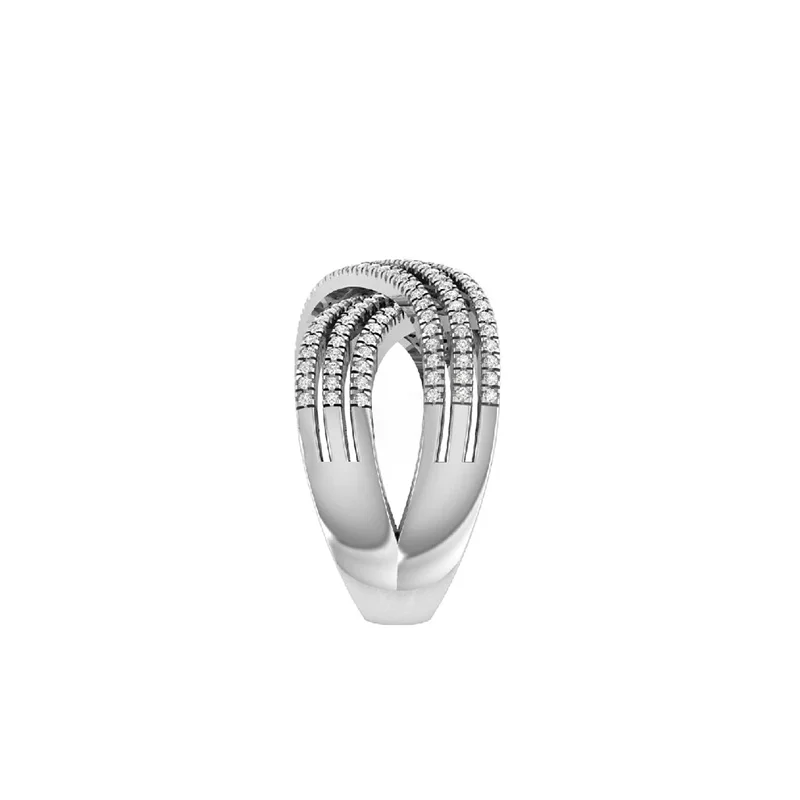 0.62Ctw DEF VS VVS Round Cut HPHT Lab Grown Diamond Cross Ring Unisex Platinum 950 Band Fashion Essential Jewelry Items
