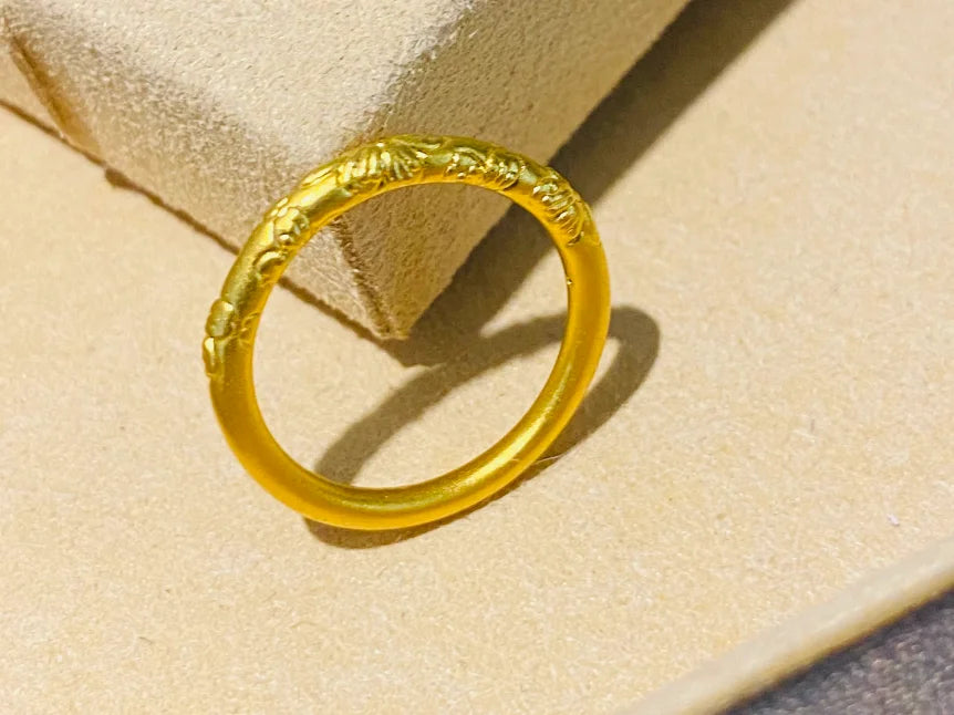 24k pure gold finger rings 3d hard gold jewelry 999 real gold wedding rings for women