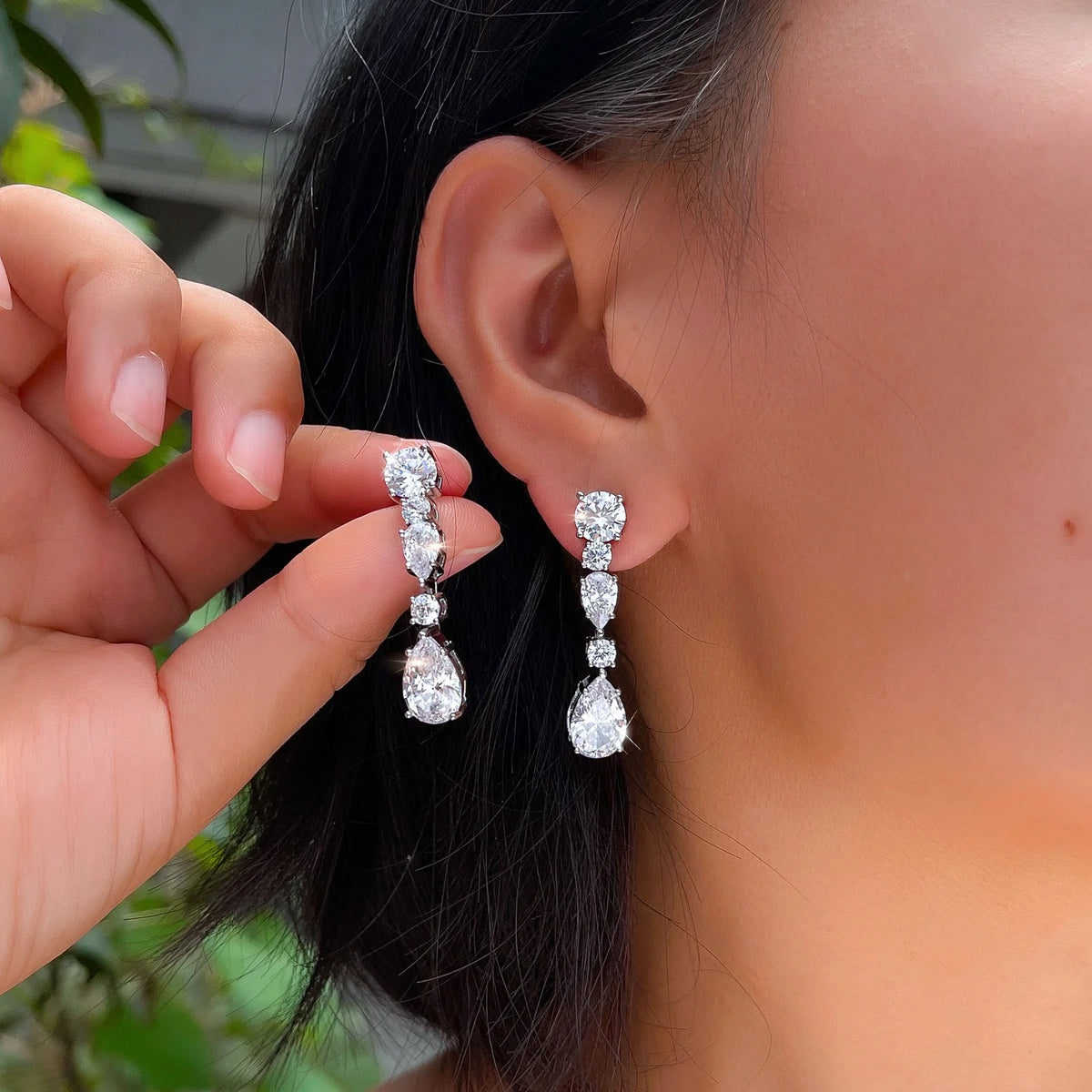 Pera Classic Shiny High Quality Cubic Zirconia Long Water Drop Dangle Earrings for Women Bridal Party Wedding Jewelry DE041