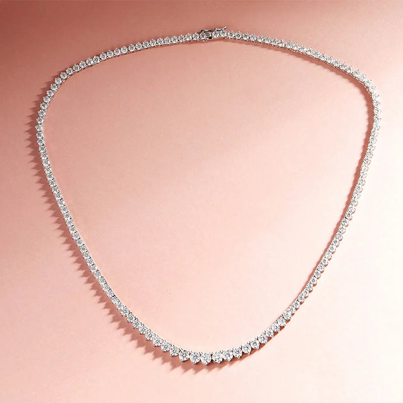FCGJHW Full Diamond Gradient Zircon or Moissanite Tennis Necklace for Women Man Party Jewelry 925 Sterling Silver Chain 2026