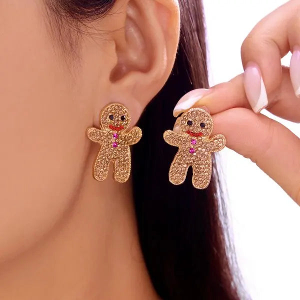 Christmas Hoop Earrings For Women Xmas Tree Snowflake Candy Cane Bell Large Circle Earring Holiday Party New Year Jewelry Gift