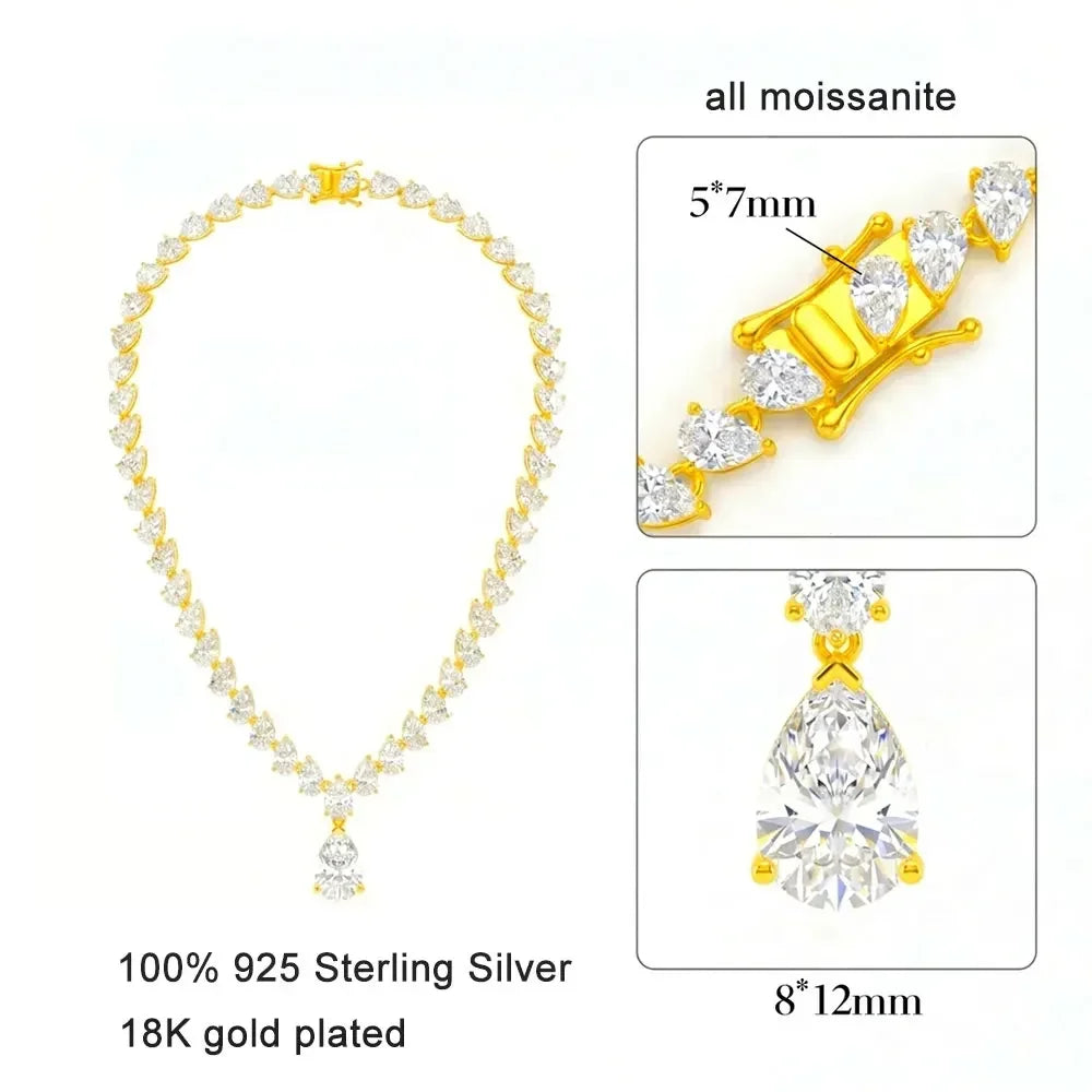 NASIAPear Moissanite Tennis Necklaces for Women Lab Diamond S925 Sterling Silver Plated 18k Wedding Moissanite Necklace 2026