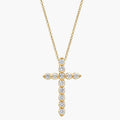 Floating Cross Lab Grown Diamond Necklace 9K/14K/18K Yellow Gold Round Lab Diamond Necklace Fine Jewelry for Women Best Sellers