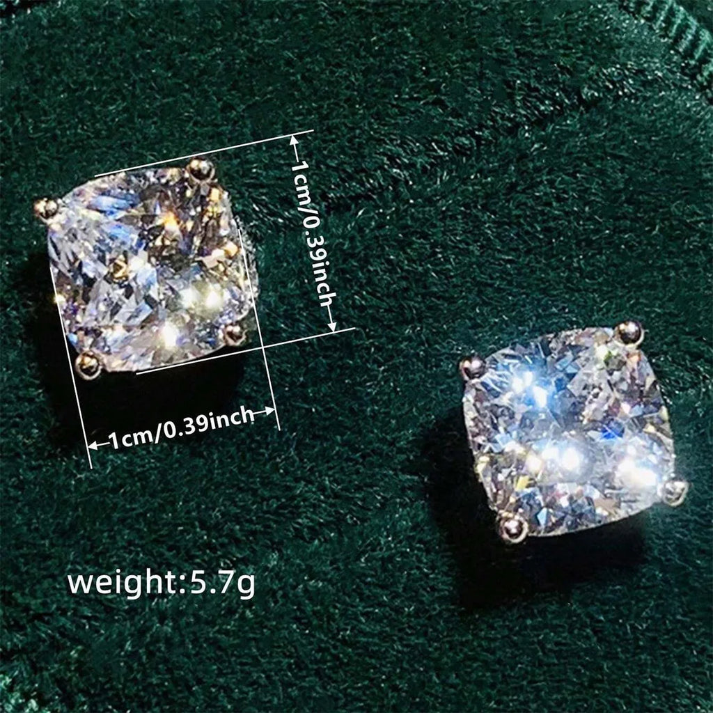 OXTAO Cushion Cut 2ct Moissanite Solitaire Stud Earrings Versatile Female Everyday Earrings Temperament Jewelry 14K Gold Filled