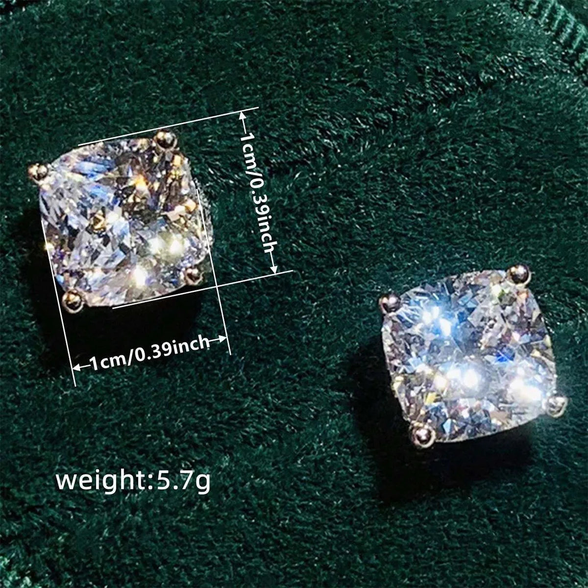 OXTAO Cushion Cut 2ct Moissanite Solitaire Stud Earrings Versatile Female Everyday Earrings Temperament Jewelry 14K Gold Filled