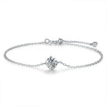 NeeTim 1ct Moissanite Bracelets for Women 925 Sterling Silver with White Gold Plated Bracelet Chain Wedding Party Fine Jewelry