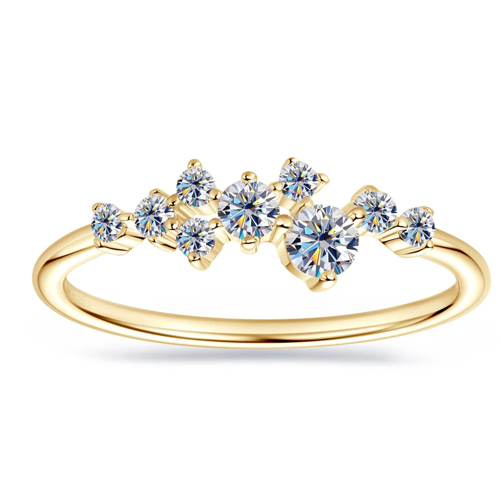 Delicate Full Moissanite Rings For Women 925 Sterling Silver Diamond Wedding Band Women's Stackable Tiny Ring Anniversary Gift