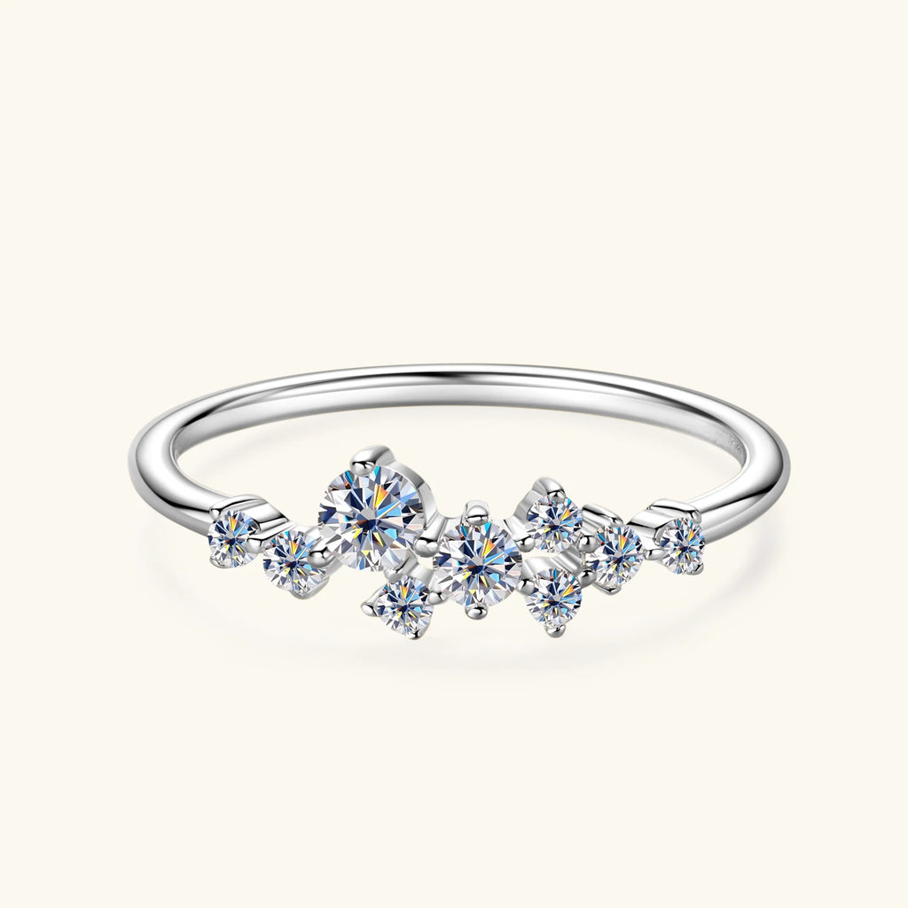 Delicate Full Moissanite Rings For Women 925 Sterling Silver Diamond Wedding Band Women's Stackable Tiny Ring Anniversary Gift