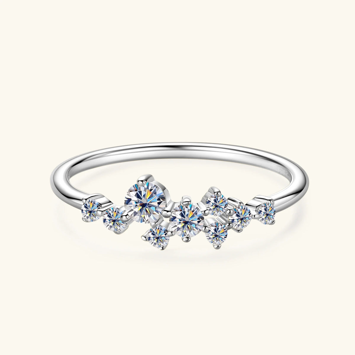 Delicate Full Moissanite Rings For Women 925 Sterling Silver Diamond Wedding Band Women's Stackable Tiny Ring Anniversary Gift
