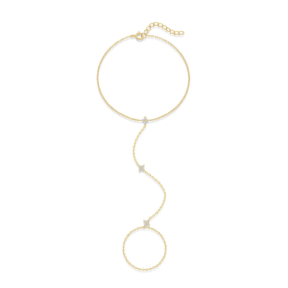 AIDE Female Anklets 925 Sterling Silver New Arrival Simple Design Summer Beach Fashion Long Chains Circle Ring Foot Anklet Jewel