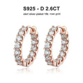 2.6Ct D Color Moissanite 925 Sterling Sliver Plated White Gold Hoop Earring For Women Wedding Party Jewelry