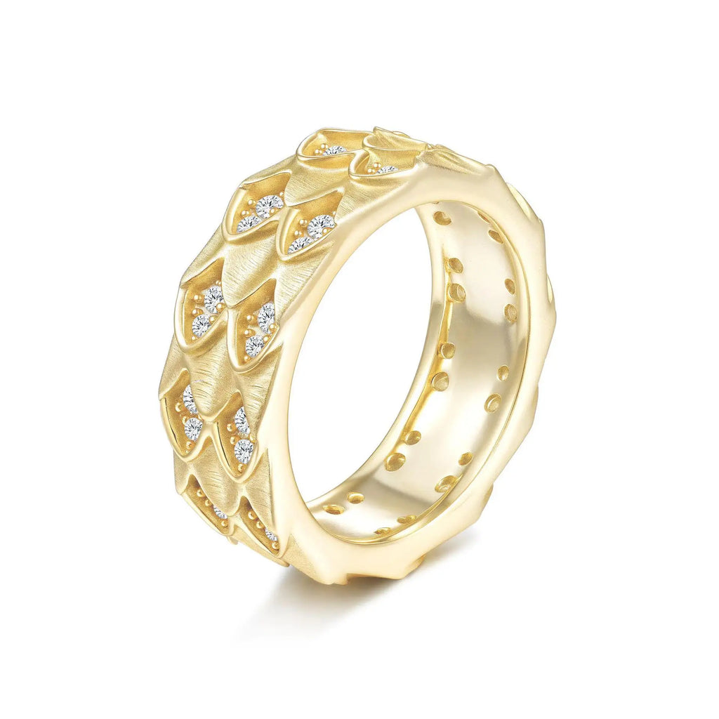 Luxurious 14K Gold Moissanite Ring Brushed Minimalist Unique Platinum Pt950 Rings for Women Fine Jewelry Gift