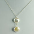 Freshwater Pearl Necklace 925 Sterling Silver Jewelry bezel setting Handmade Necklace gift for her