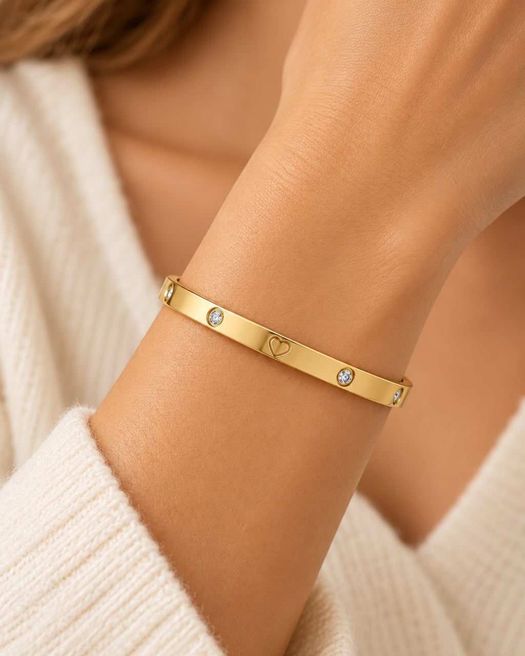 Gold Filled Heart Bangle
