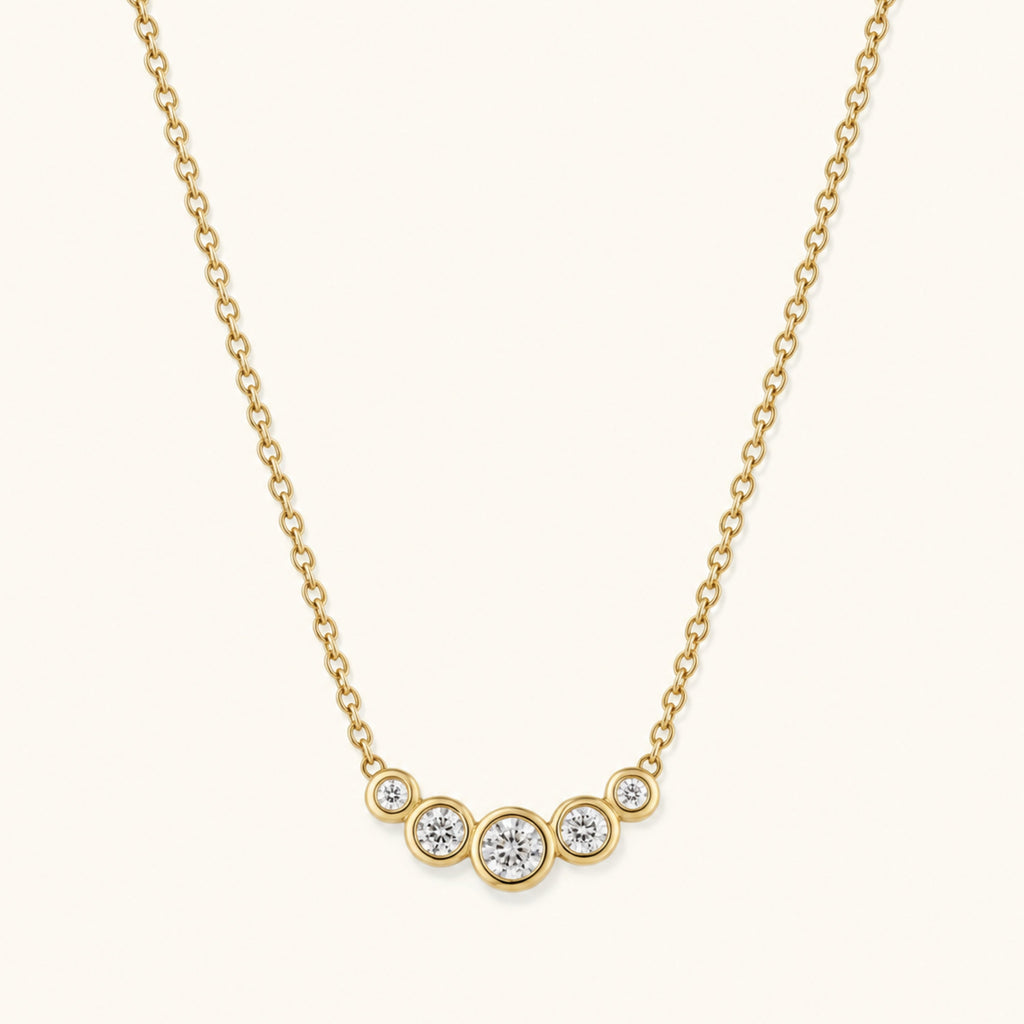 Heart Made of Gold 14K Gold-Filled Bezel Cluster Necklace