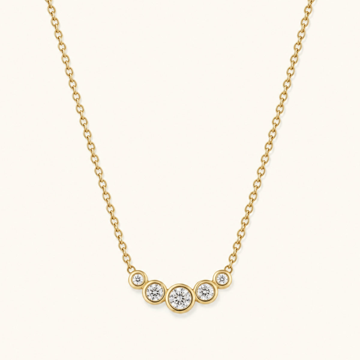 Heart Made of Gold 14K Gold-Filled Bezel Cluster Necklace