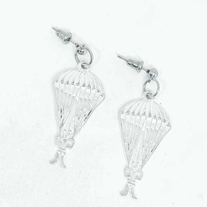 Parachutist Earrings Skydiver Dangle Earrings Adventure Jewelry Gift Freefall Statement Earrings Quirky Handmade Gift Gift For Her Friend