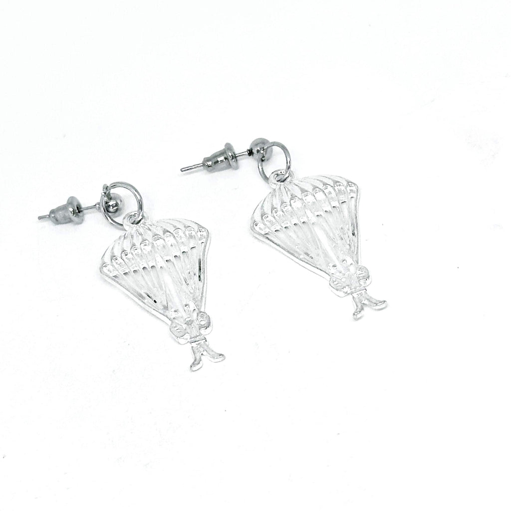 Parachutist Earrings Skydiver Dangle Earrings Adventure Jewelry Gift Freefall Statement Earrings Quirky Handmade Gift Gift For Her Friend